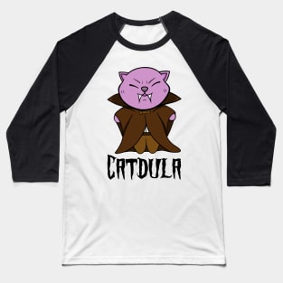 Catdula, cute Halloween Dracula cat - Pink version. Baseball T-Shirt